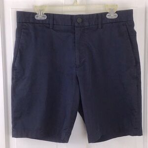 Banana Republic Aiden Shorts Mens 33 Navy Chino Casual Flat Front Stretch